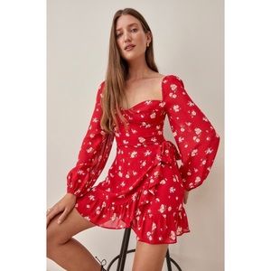 NWT Reformation Red Floral Mini Dress